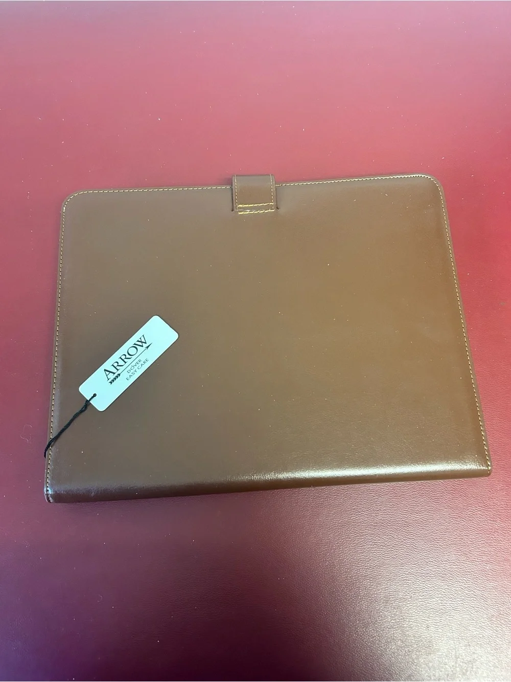 Vintage Two-Tone Green and Brown Leather Zip Folio Organizer NIB